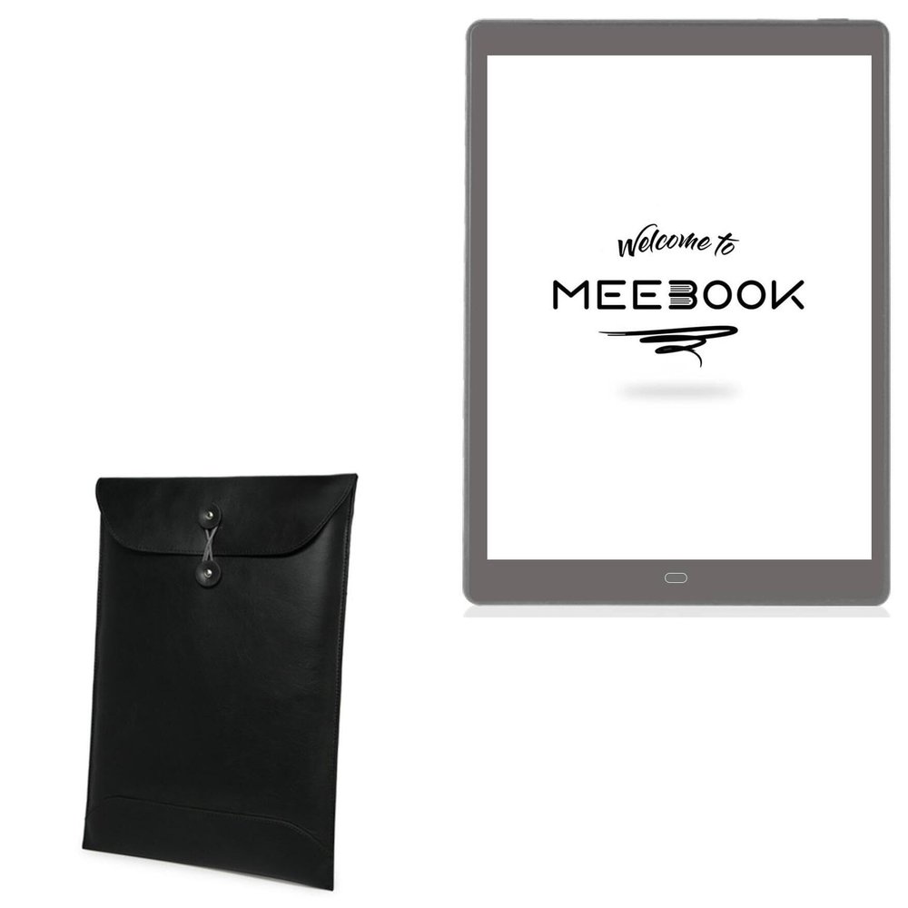 BoxWave Case Compatible with Boyue Likebook eReader P10 (10 in) - Nero Leather Envelope, Leather Wallet Style Flip Cover