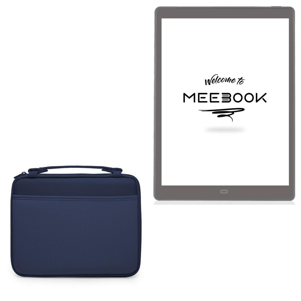 BoxWave Case Compatible with Boyue Likebook eReader P10 (10 in) - Hard Shell Briefcase, Slim Messenger Bag Briefcase Cover Side Pockets - Navy