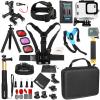 Hauyapie Accessories Kit Pack for Go pro 13 12 11 10 9 Hero Black, Waterproof Housing Case Backpack Shoulder Strap Mount Motorcycle Helmet Chin Mount Bundle for Gopro Hero13 12 11 10 9 Camera(YP01) view 1