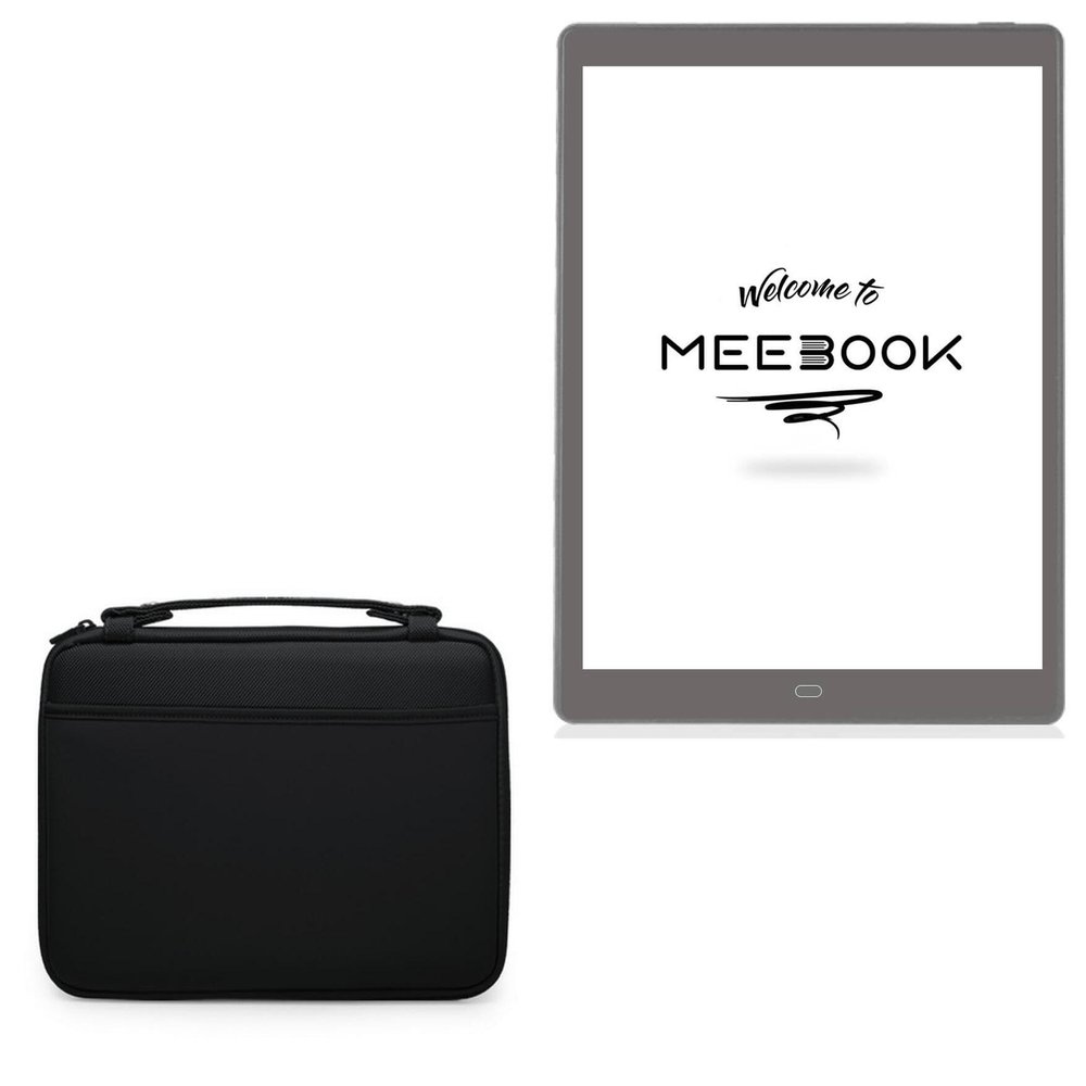 BoxWave Case Compatible with Boyue Likebook eReader P10 (10 in) - Hard Shell Briefcase, Slim Messenger Bag Briefcase Cover Side Pockets - Jet Black