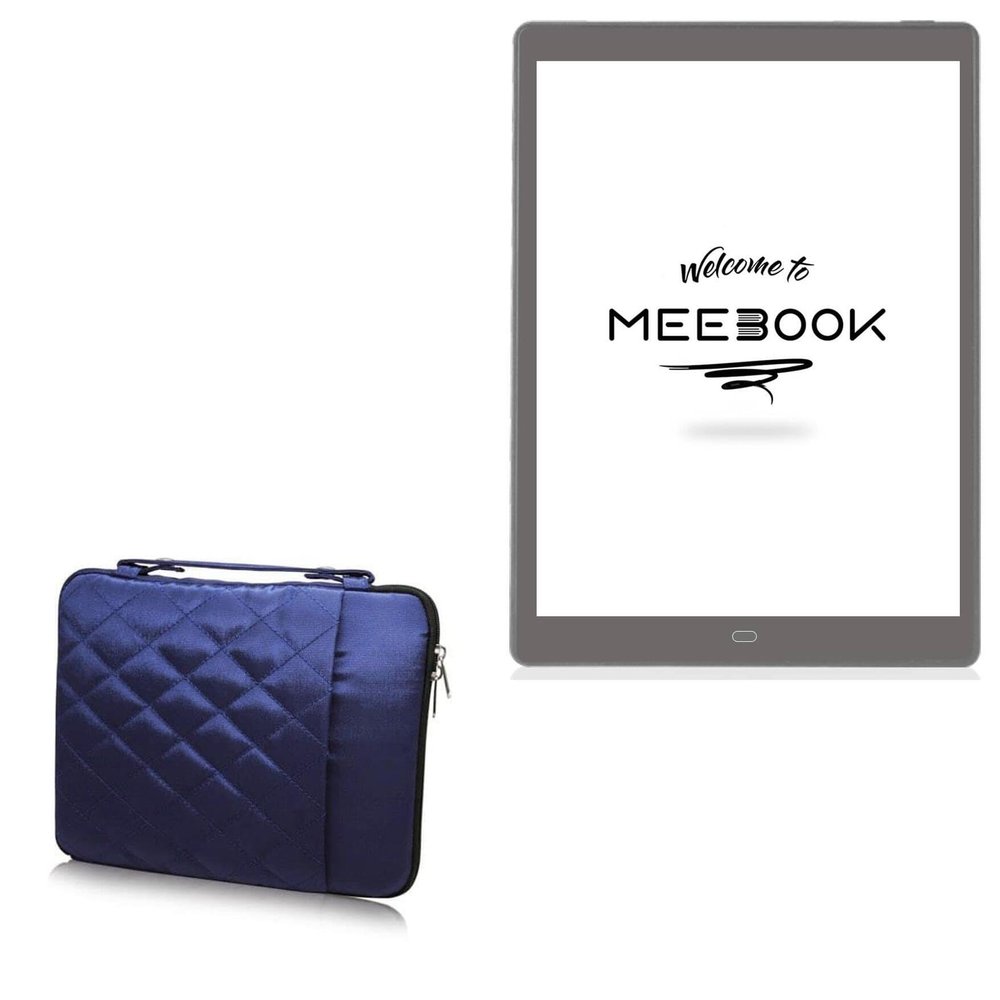 BoxWave Case Compatible with Boyue Likebook eReader P10 (10 in) - Quilted Carrying Bag, Soft Synthetic Leather Cover w/Diamond Design - Navy