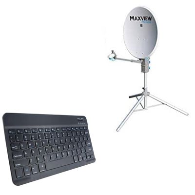 BoxWave Keyboard Compatible with Sky Devices Sky MaxView - SlimKeys Bluetooth Keyboard, Portable Thin with Chiclet-Style Keys - Jet Black