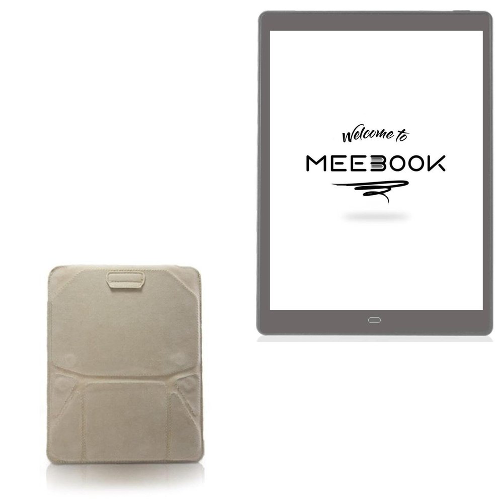 BoxWave Case Compatible with Boyue Likebook eReader P10 (10 in) - Velvet Pouch Stand, Velour Slip Sleeve Built-in Foldable Kickstand - Tan