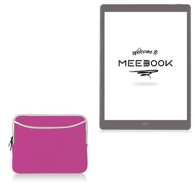 BoxWave Case Compatible with Boyue Likebook eReader P10 (10 in) - SoftSuit with Pocket, Soft Pouch Neoprene Cover Sleeve Zipper Pocket - Flamingo Pink