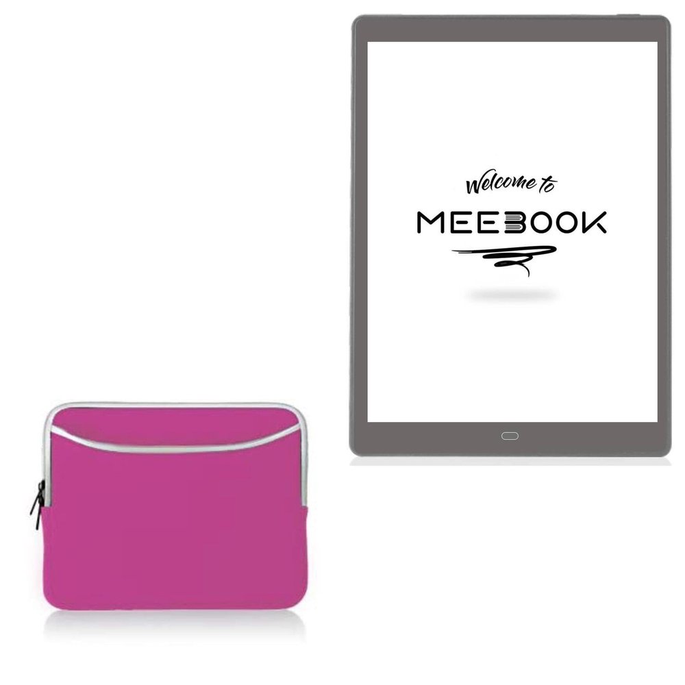 BoxWave Case Compatible with Boyue Likebook eReader P10 (10 in) - SoftSuit with Pocket, Soft Pouch Neoprene Cover Sleeve Zipper Pocket - Flamingo Pink