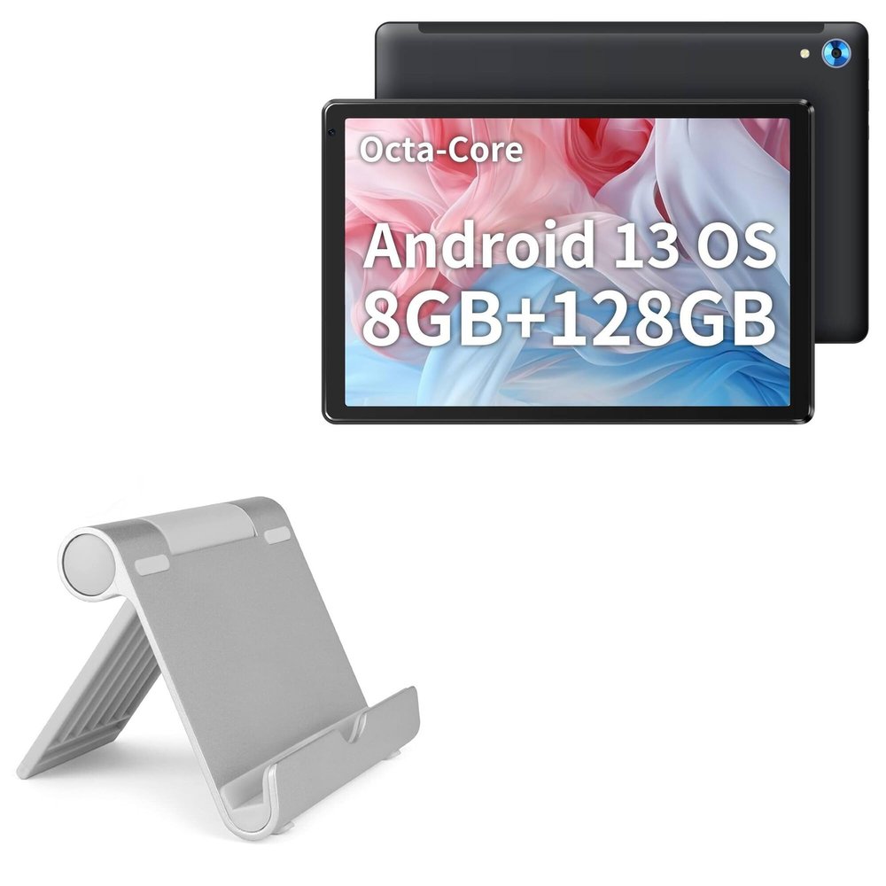 BoxWave Stand and Mount Compatible with Freeski Touch Screen Tablet Octa-Core (10.1 in) - VersaView Aluminum Stand, Portable, Multi Angle Viewing Sturdy