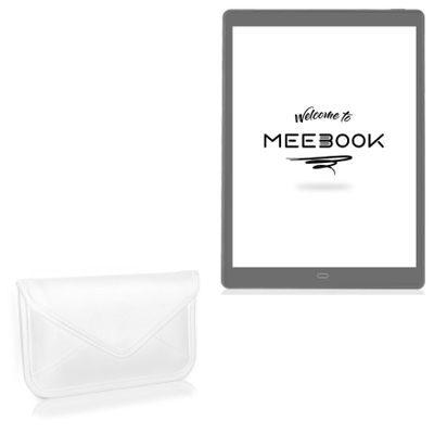 BoxWave Case Compatible with Boyue Likebook eReader P10 (10 in) - Elite Leather Messenger Pouch, Synthetic Leather Cover Case Envelope Design - Ivory White