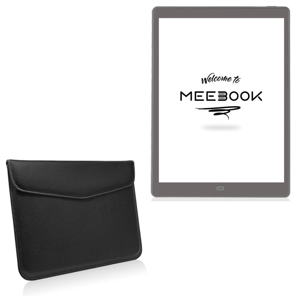BoxWave Case Compatible with Boyue Likebook eReader P10 (10 in) - Executive Leather Pouch, Slim Leather Sleeve Cover with Soft Lining - Jet Black