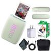 Fujifilm INSTAX MINI Link 3 Smartphone Printer (Sage Green) + Travel Bag Small INSTAX MINI Instant Film (20 Sheets) + USB Power Charging Adapter + Diginerds Microfiber Cleaning Cloth view 1