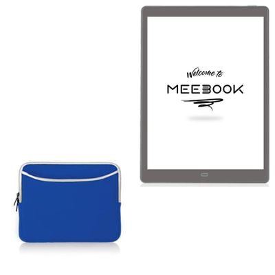 BoxWave Case Compatible with Boyue Likebook eReader P10 (10 in) - SoftSuit with Pocket, Soft Pouch Neoprene Cover Sleeve Zipper Pocket - Super Blue