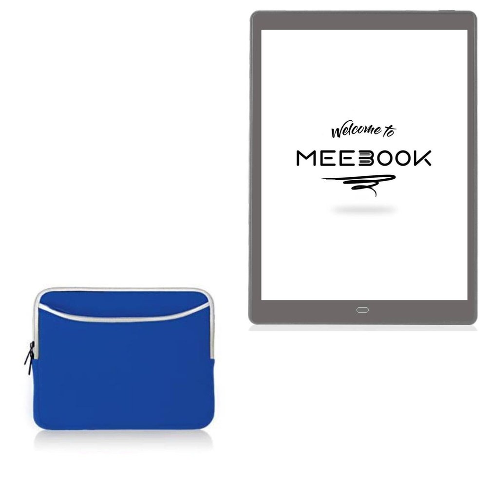 BoxWave Case Compatible with Boyue Likebook eReader P10 (10 in) - SoftSuit with Pocket, Soft Pouch Neoprene Cover Sleeve Zipper Pocket - Super Blue