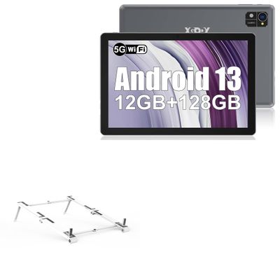 BoxWave Stand and Mount Compatible with Xgody N02PRO (10 in) - Pocket Aluminum Stand 3-in-1, Portable Multi Angle Viewing Riser - Metallic Silver