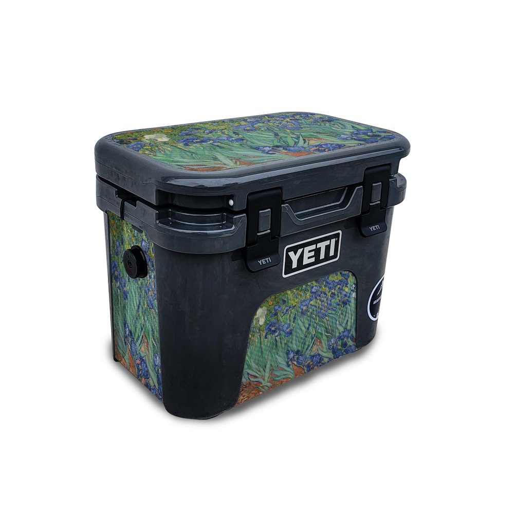 Carbon Fiber Skin Compatible with Yeti Roadie 15 Hard Cooler - Irises - Premium 3M Vinyl Protective Wrap Decal Cover - Easy to Apply | Crafted in The USA by MightySkins
