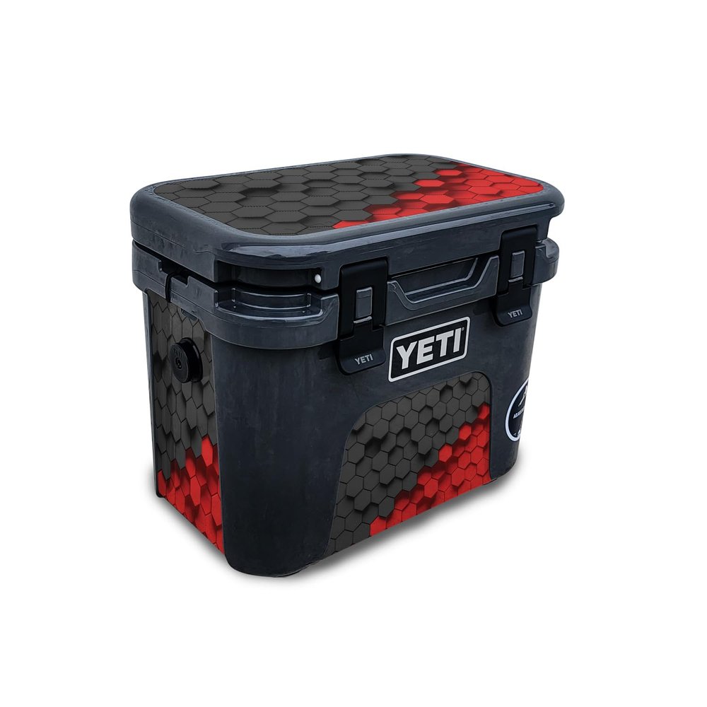 Skin Compatible with Yeti Roadie 15 Hard Cooler - Two-Tone Hex - Premium 3M Vinyl Protective Wrap Decal Cover - Easy to Apply | Crafted in The USA by MightySkins
