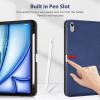 DTTO Keyboard Case for iPad Air 11 Inch M3/M2 2025/2024, iPad Air 5th/4th Generation 10.9-Inch, 7 Colors Backlit Wireless Detachable Folio Keyboard Cover with Pencil Holder & Pocket, Navy Blue view 3