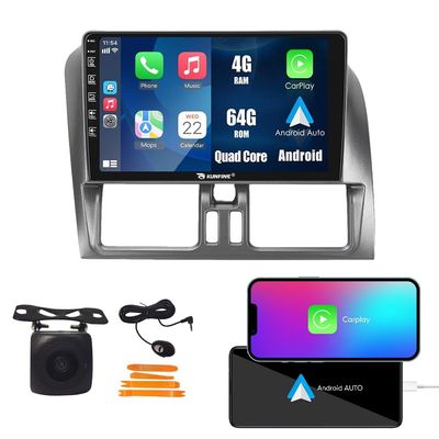 Kunfine Car CarPlay Android Auto Navigation Stereo GPS Radio Reverse Camera Display 9" IPS Touchscreen Headunit Tablet Pad Media Player for Volvo XC60 2009-2017, if Applicable Quad Core 4G+64G