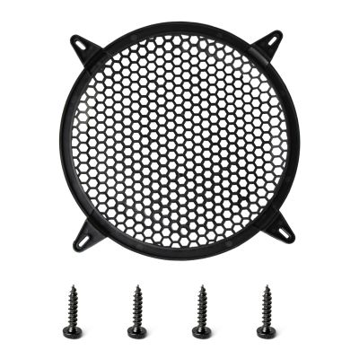 10 Inch Subwoofer Grill Speaker Grill Cover, Black Waffle Grill Cover Plastic Mesh Grille Speaker Grill Cover Circle Subwoofer Speaker Cover, 1PCS