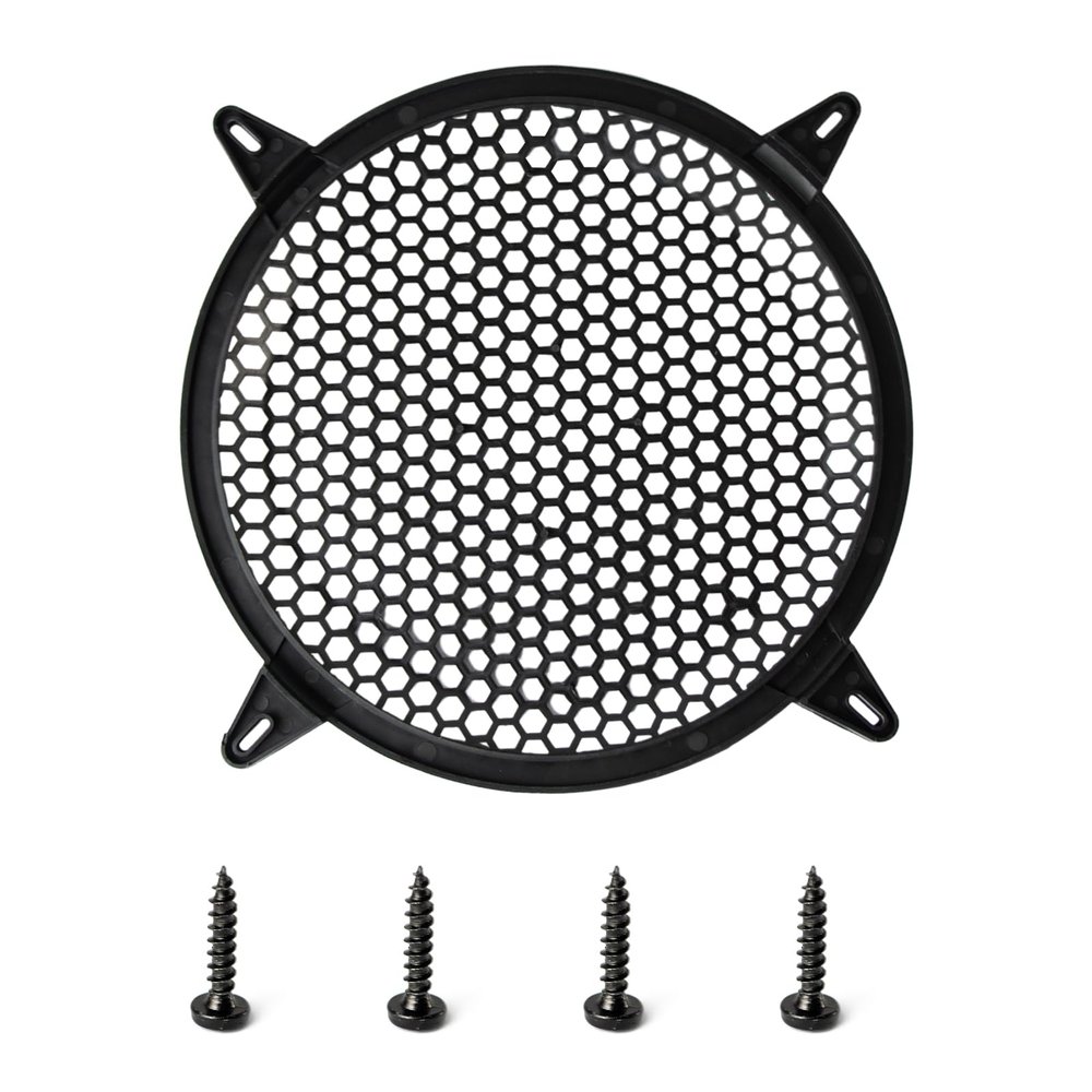 10 Inch Subwoofer Grill Speaker Grill Cover, Black Waffle Grill Cover Plastic Mesh Grille Speaker Grill Cover Circle Subwoofer Speaker Cover, 1PCS