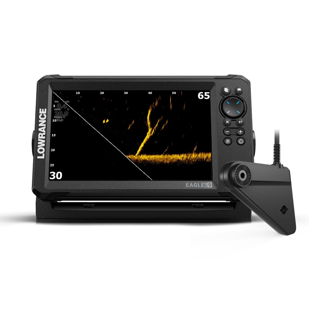 Lowrance 000-16232-001 Eagle Eye 9 Live Sonar Fishfinder with Transom-Mount Transducer and Preloaded C-MAP U.S. & Canada Charts, 9 Inch IPS Screen, Black