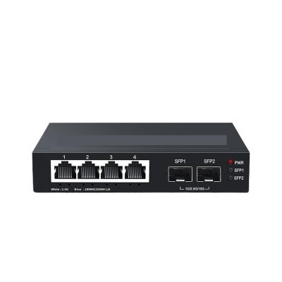 BAISULI Business Ethernet switches 2.5GbE Ethernet Switch 4 Port 2500Mbps Network Switcher 2 Port 10G SFP