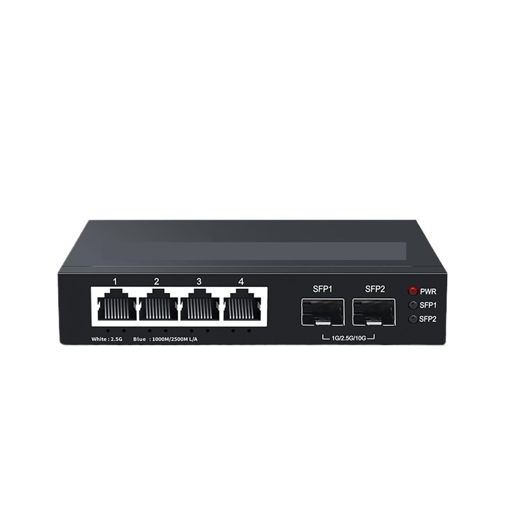 BAISULI Business Ethernet switches 2.5GbE Ethernet Switch 4 Port 2500Mbps Network Switcher 2 Port 10G SFP