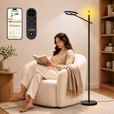 GLOWRIUM Smart LED Light Therapy Lamp, 10000Lux Full Spectrum Floor Lamp