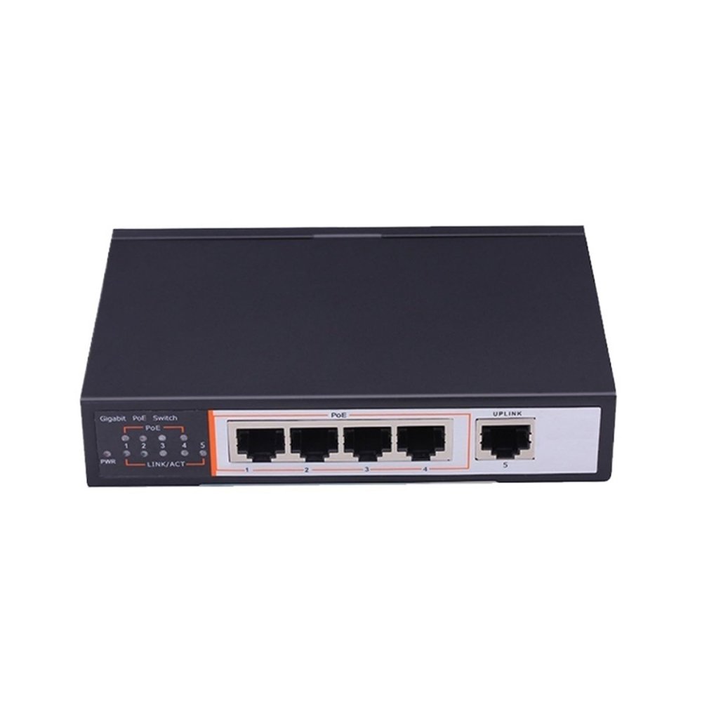 BAISULI Business Ethernet switches Unmanaged 4 Port Gigabit PoE Switch with One 1000M Uplink Port