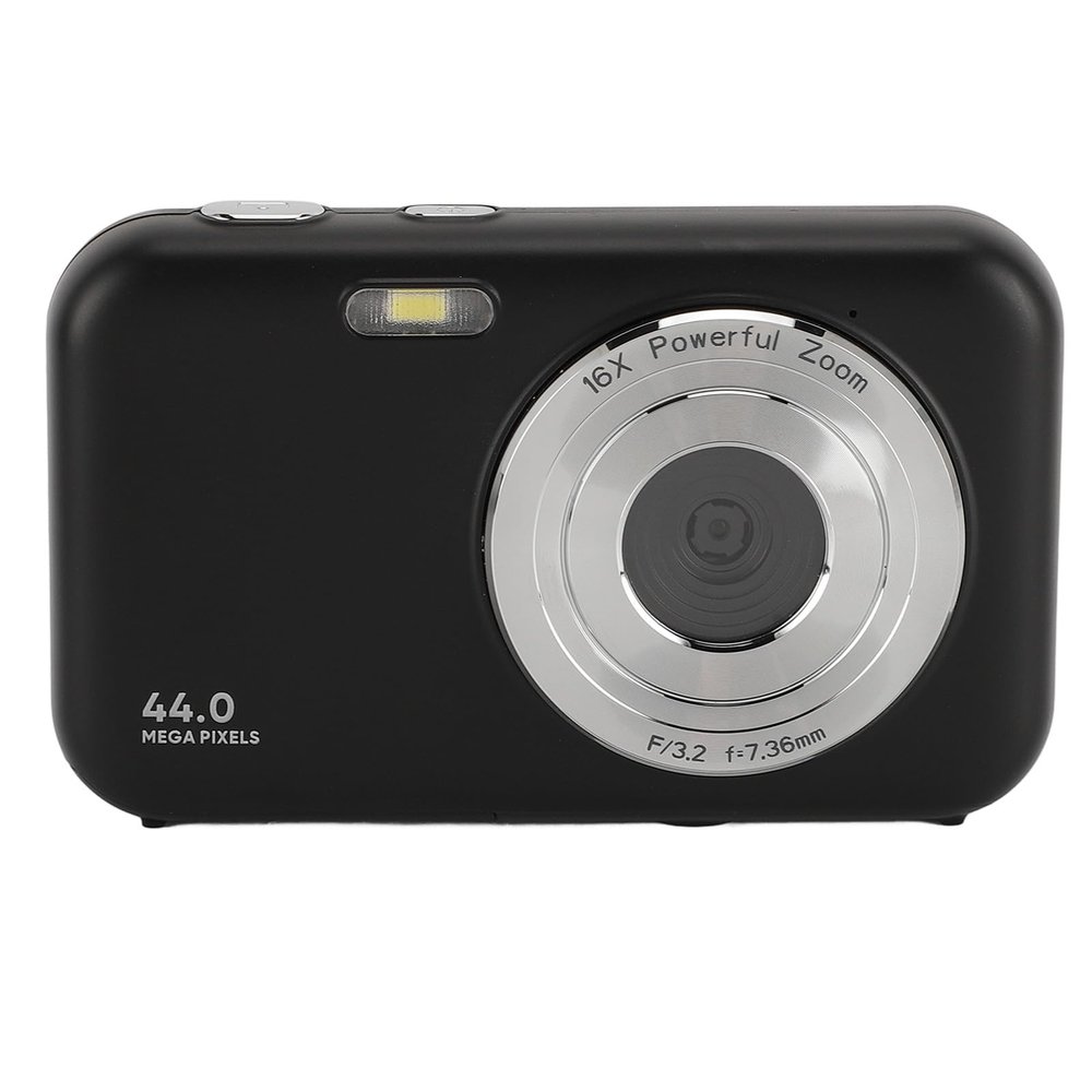 Digital Camera, 1080P 2.4 Inch Screen 44MP Vlogging Video Camera, 16X Zoom Digital Point and Shoot Camera Built in Microphone for Afults Teens Beginners (Black)