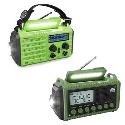 Emergency Radio,5000/12000 Hand Crank Solar NOAA Weather Radio,AM/FM Portable Battery Operated Radio