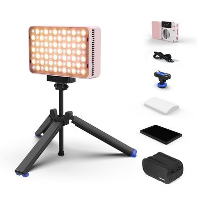 amaran Ace 25x Light Kit Bi-Color Pocket LED Light,Boost Mode to 32W Mini On Camera Video Light,2700K~6500K Support Magnetic Attraction and App Control with Carrying Case,Mini Tripod,Grid (Pink)