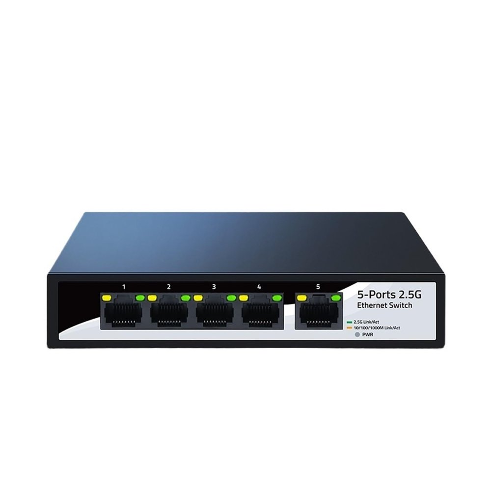 BAISULI Business Ethernet switches 2.5GbE Ethernet Switch 2.5GBASE-T 5 Port 2.5G RJ45 Fanless