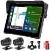 7 Inch Portable CarPlay for Motorcycle, Waterproof Touchscreen Wireless Car Play Android Auto Screen GPS Navigation for Motorbike, Siri Voice Control Dual Bluetooth TF-64G (M570 w/Cameras) view 1