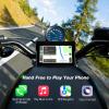 7 Inch Portable CarPlay for Motorcycle, Waterproof Touchscreen Wireless Car Play Android Auto Screen GPS Navigation for Motorbike, Siri Voice Control Dual Bluetooth TF-64G (M570 w/Cameras) view 2