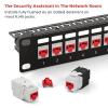 NataLink 100 Pcs RJ45 Port Lock with 10 Key, Locking RJ45 Port/Dust Blocker, RJ45 Dust Cover Cap Female Port Plugs Protector, Compatible RJ45 Port Devices, Red view 4