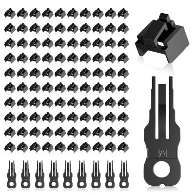 NataLink 100 Pcs RJ45 Port Lock with 10 Key, Locking RJ45 Port/Dust Blocker, RJ45 Dust Cover Cap Female Port Plugs Protector, Compatible RJ45 Port Devices, Black