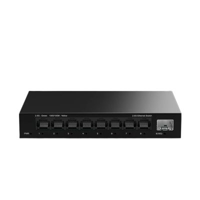 BAISULI Business Ethernet switches 2.5GbE Unmanaged Ethernet Switch 8 Port 2.5GBASE-T Network Switch with 10G SFP+ Port Play Fanless Homelab Switch(E+U Adapter)