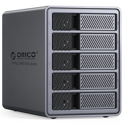 ORICO RAID 5 Bay HDD Enclosures USB 3.0 Push-Pull Mounting for 3.5-inch HDD, Max 110TB, External Direct Attached Storage 8 RAID Modes Supported 9858RU3