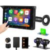 VSYSTO Wireless Carplay Motorcycle Dash Camera with 5" Touchscreen, GPS Navigation, WiFi 1080P SONYIMX307 Front and Rear Camera, Parking Monitoring, Tire Pressure Sensors, Temperature Display(CS5 Pro) view 1