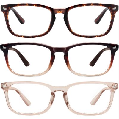 MEETSUN 3-Pack Blue Light Blocking Glasses, Anti Eye Strain Headache (Sleep Better), Computer Glasses UV400 Lens (Brown Gradient + Coffee + Tortoiseshell)