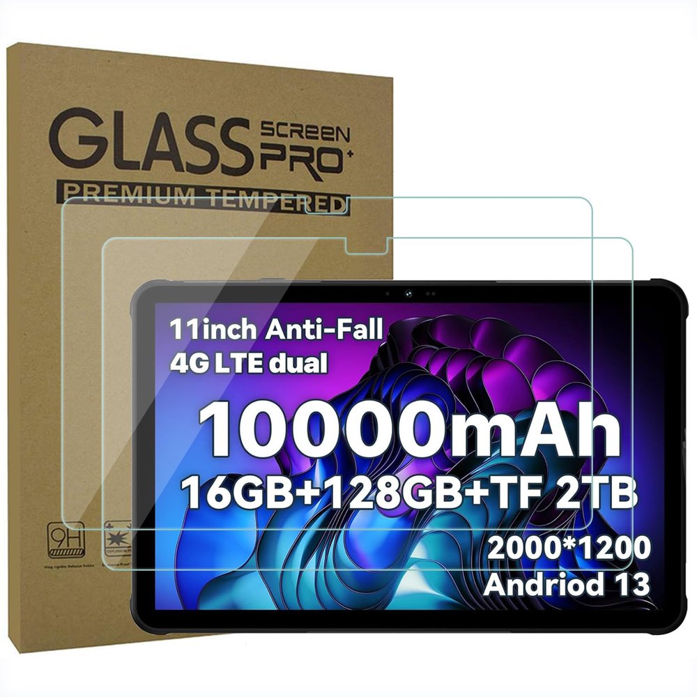 AKNICI 2-Pack Tempered Glass Screen Protector for UMIDIGI Active T1 Tablet 11 Inch, Ultra Clear Transparency Anti-Scratch 9H Hardness