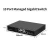 BAISULI Business Ethernet switches 10 Port Managed Gigabit Ethernet Switch 1000Mbps L2 Management Network Switcher view 2