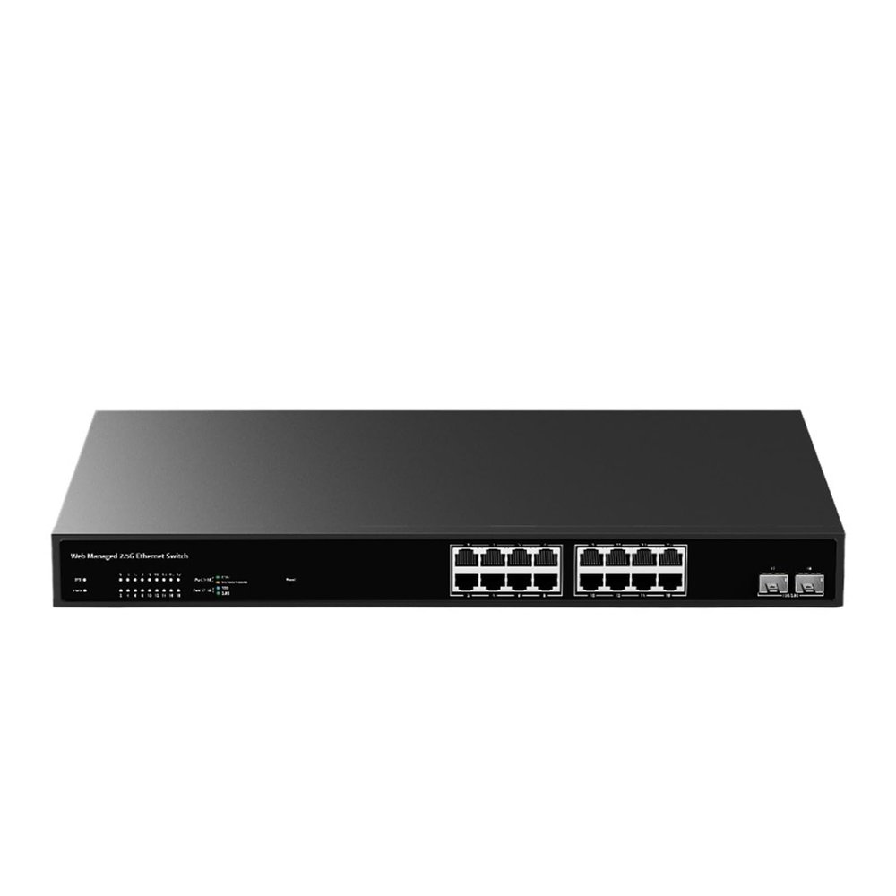 BAISULI Business Ethernet switches 16 Port 2.5GbE Web Managed Switch with 2 Port 10G SFP+ Slot Uplink Easy Managed Hub Internet Splitter(E+U Adapter)