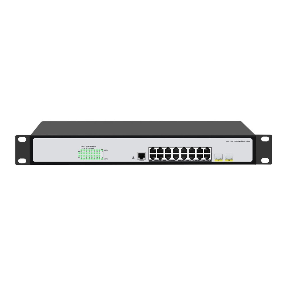 BAISULI Business Ethernet switches L2+ 8/16-Port 10/100/1000T + 2-Port 100/1000X SFP Managed Switch,802.3at PoE Optional(16RJ45 2SFP PoE)