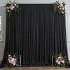 10ftx12ft Black Wrinkle-Free Wedding Backdrop Curtain -Silky Washable Black Polyester Drapes for Baby Showers, Birthday Parties, Photography, and Wedding Receptions-2 Panels 5FTx12FT view 1