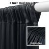 10ftx12ft Black Wrinkle-Free Wedding Backdrop Curtain -Silky Washable Black Polyester Drapes for Baby Showers, Birthday Parties, Photography, and Wedding Receptions-2 Panels 5FTx12FT view 2
