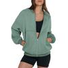 FMCHICO pink sweatshirt Women's Oversized Full Zip Up Sweatshirts Jacket 2024 Fall Fleece Long Sleeve Hoodies Outfit view 1