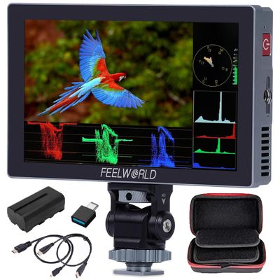 FEELWORLD P6X 5.5 Inch Aluminium Camera Field Monitor Touch Screen 4K HDMI with Waveform HDR, 1000nit, 160 Wide Viewing, 3D LUTs for Film,Video,Live Streaming