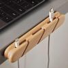 Black Walnut Solid Wood Desktop Solid Wire Data Cable Finishing Fixed Headphone Cable Clamp Line Storage Cable Manager Hub, USB Cable Bracket for Wall, Car, Office, Bedside Table (Beige, Large) view 3