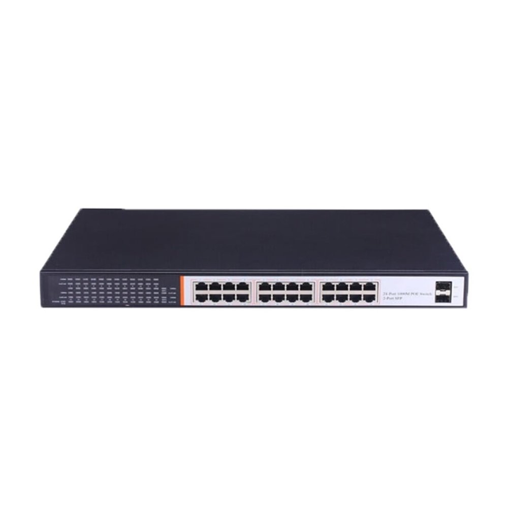 BAISULI Business Ethernet switches 24 Port 10/100/1000M Unmanaged PoE Switch with 2 Gigabit SFP Port IEEE802.3af/at