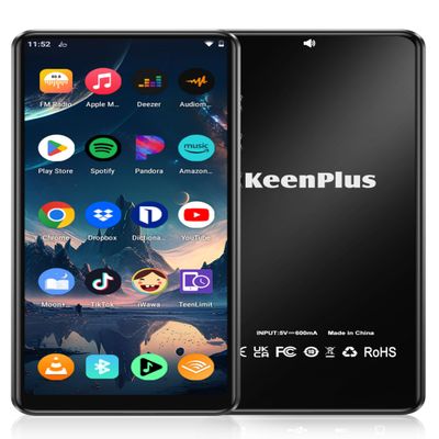 16GB MP3/MP4 Player-KeenPlus Android 9 Bluetooth/WiFi/3.5mm Jack Headphone 4.0" FHD Touchscreen with Spotify Audible Music Player with Speaker/Voice Recorder FM Radio Up to 512 GB Expandable ROM